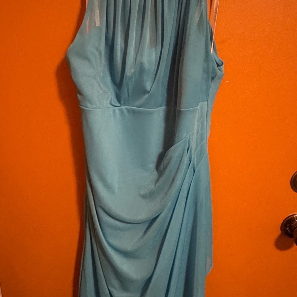 David's Bridal Elegant Teal Gown